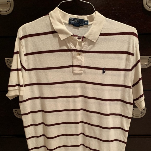 Ralph Lauren white and maroon polo. - Picture 1 of 3